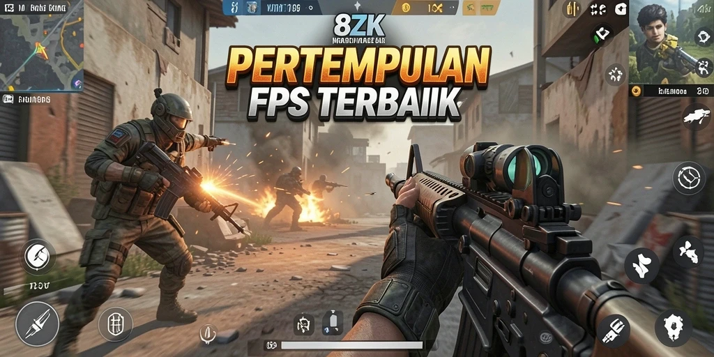 Gameplay seru 8ZK dalam pertempuran FPS.