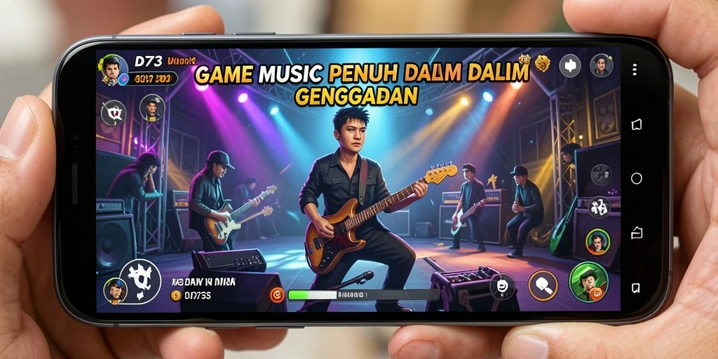 Tampilan menarik dari gameplay musik interaktif D73.