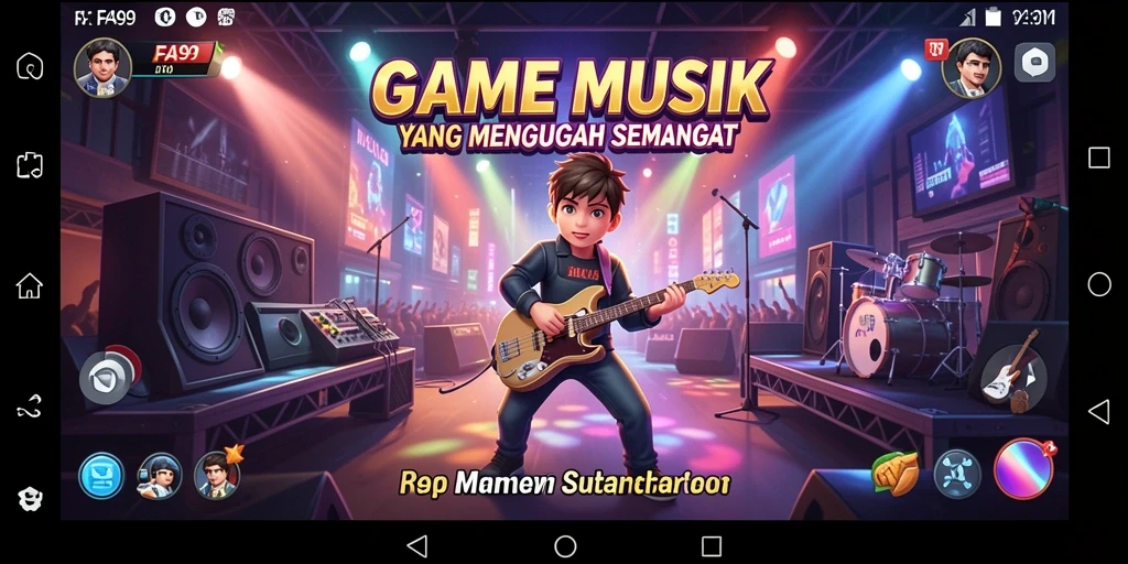 Tampilan menarik dari gameplay FA99 dengan ritme musik yang mengasyikkan.