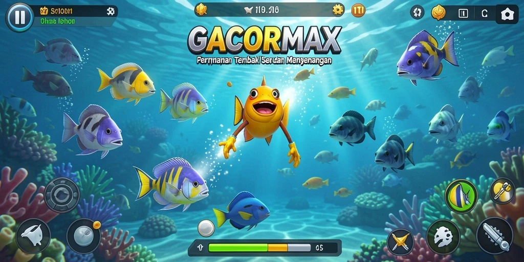 Tampilan gameplay yang menarik dalam GACORMAX Tembak Ikan.