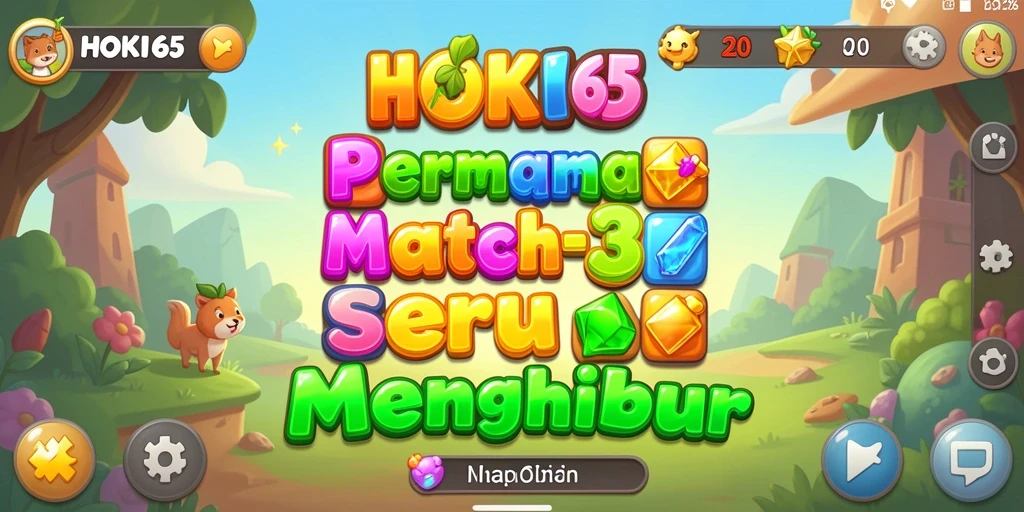 Gameplay seru HOKI65 dengan tantangan Match-3 yang menarik.