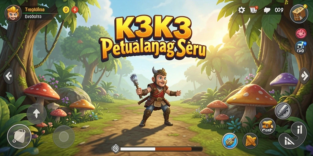Screenshot gameplay K3K3 menampilkan aksi petualangan yang mendebarkan.