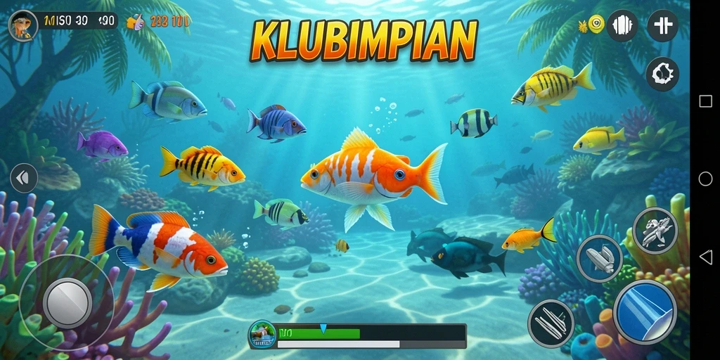Tangkapan layar gameplay KLUBIMPIAN yang penuh aksi.
