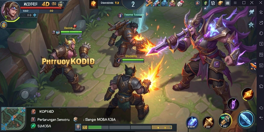 Tampilan menarik gameplay KOPI4D dalam pertempuran MOBA.