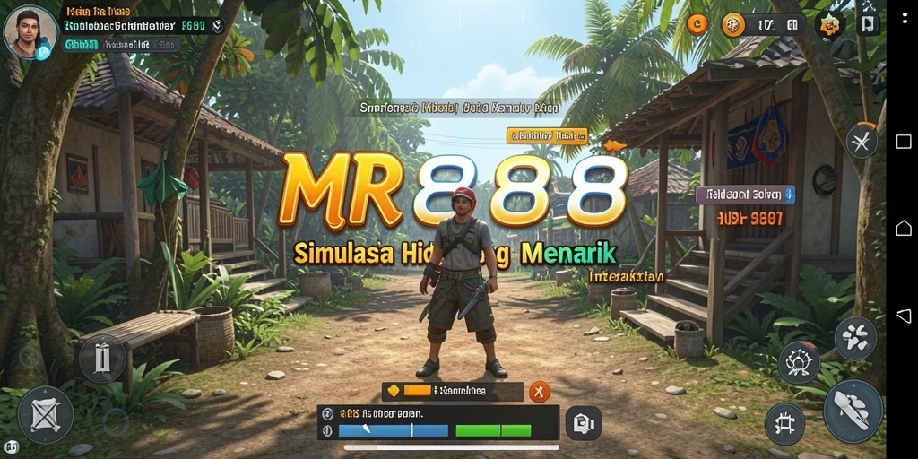 Gameplay interaktif <strong>MR888</strong> yang menampilkan kehidupan sehari-hari karakter.