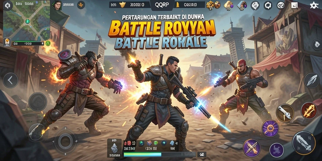 Gameplay seru dan mendebarkan di QQRP Battle Royale.