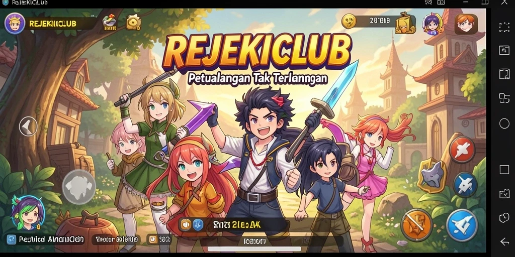 Tampilan gameplay seru di REJEKICLUB dengan karakter Anime.