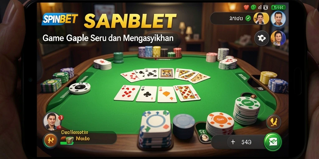 Tampilan gameplay SPINBET yang menarik saat bermain Gaple.