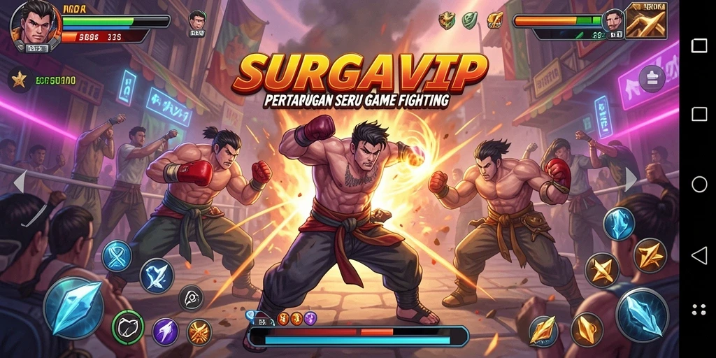 Screenshot SURGAVIP menampilkan aksi pertarungan yang seru dan grafis menawan.