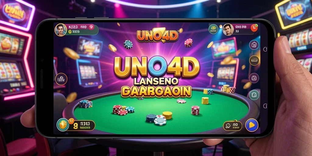 Tampilan utama gameplay <strong>UNO4D</strong> yang menampilkan dealer langsung dan permainan kasino.