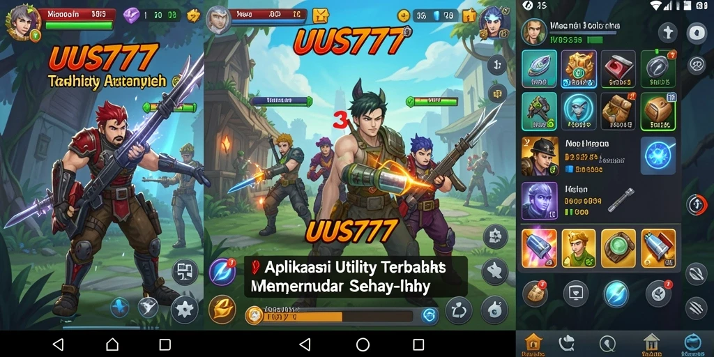 Tampilan menarik dari aplikasi UUS777 dengan fitur Utility yang memudahkan.
